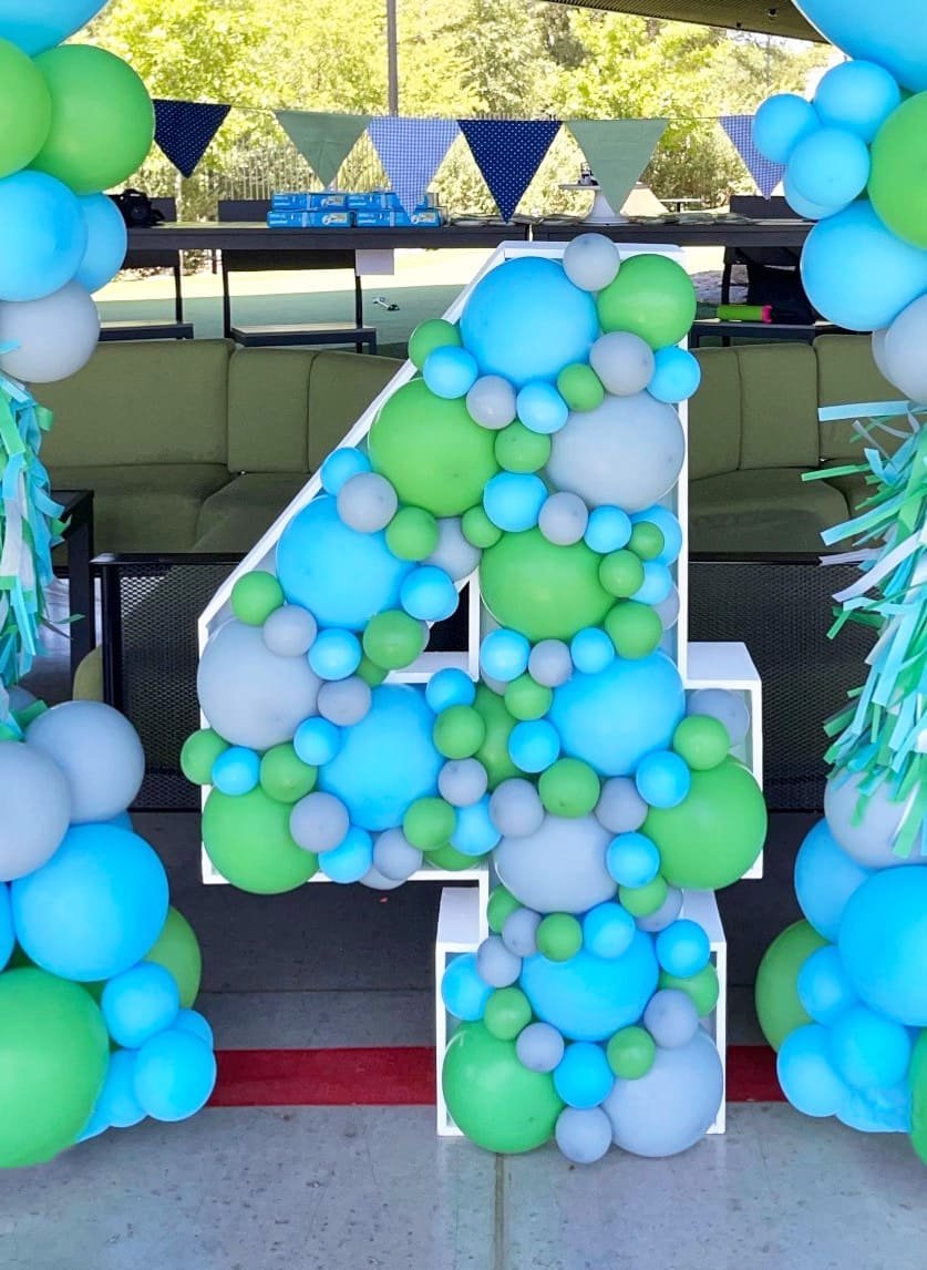 4' Marquee Number with balloons