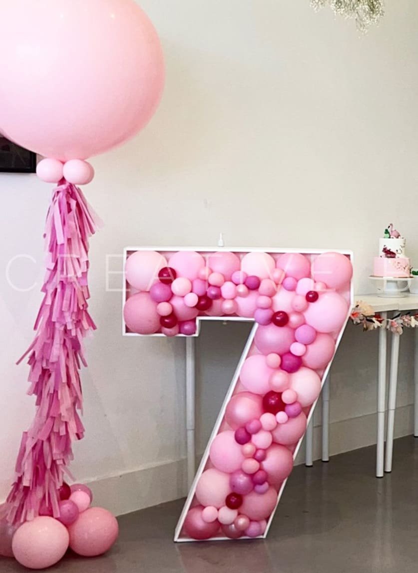 7' Marquee Number with balloons